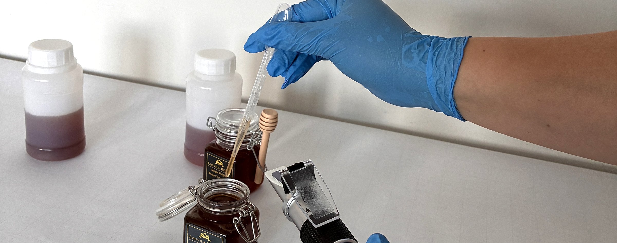 Louvila Honey under test in the laboratory